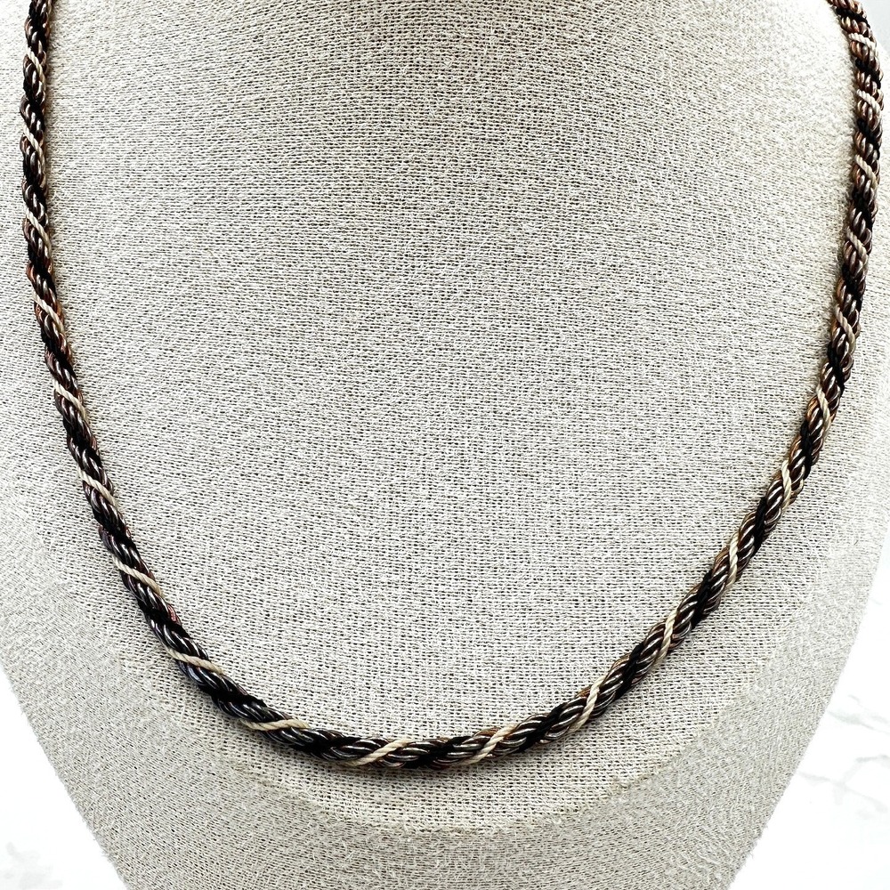 VTG Tricolor Twisted Torqued Cable Rope Chain Necklace Silver Gold Copper‎ Boho